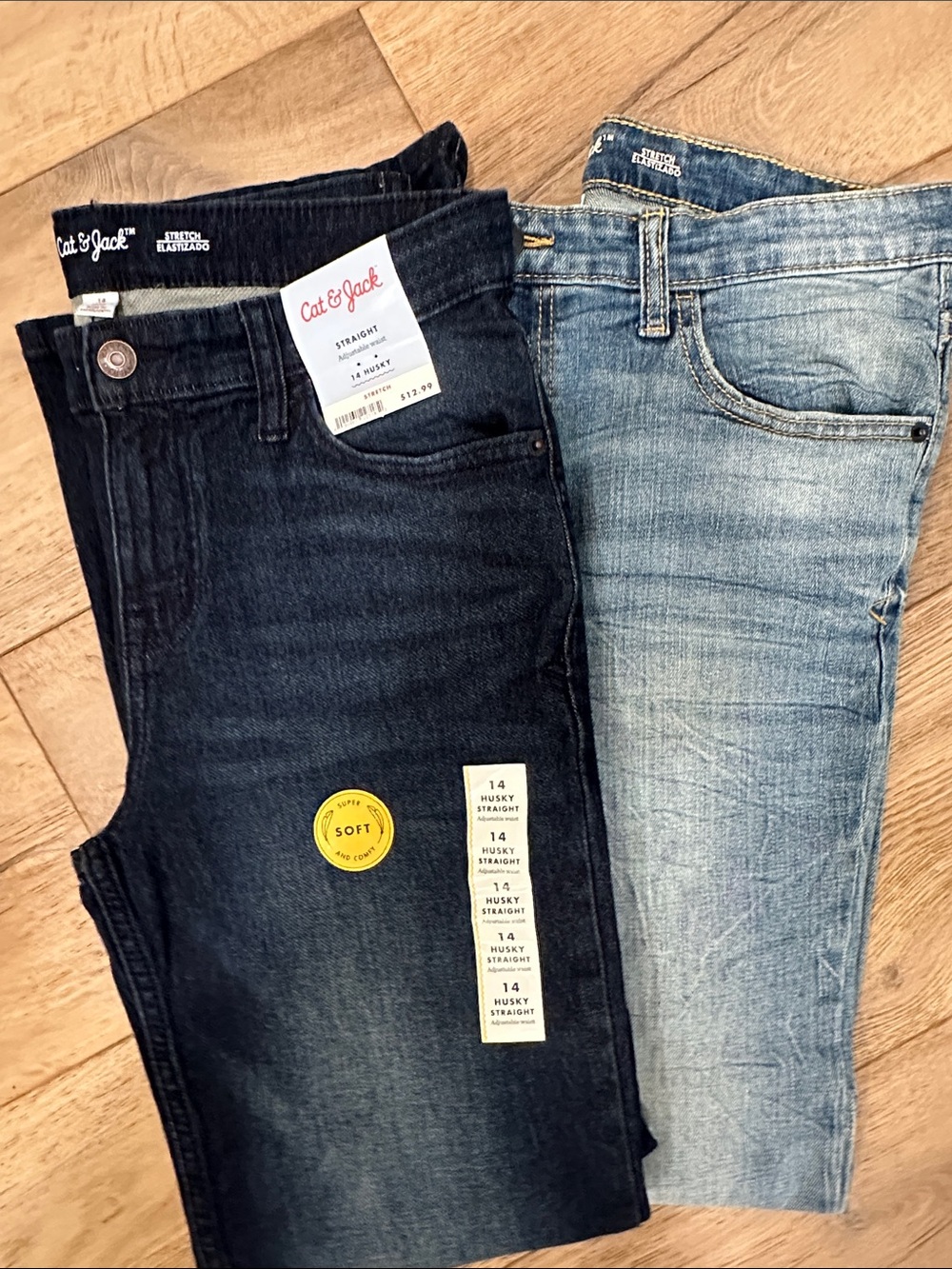 Cat and Jack boys jeans. One NWT, one NWOT